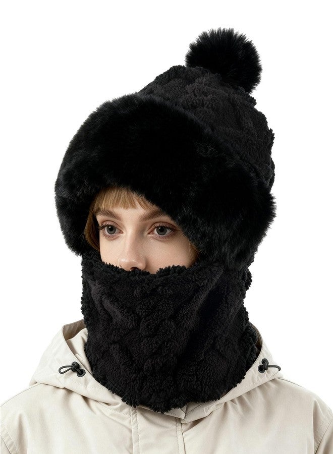 JOYPICKS Balaclava Ski Mask for Women Men, Winter Fleece Wind-Resistant Warm Face Cover and Neck Warmer for Cycling Motorcycle Skiing Black - Image 1